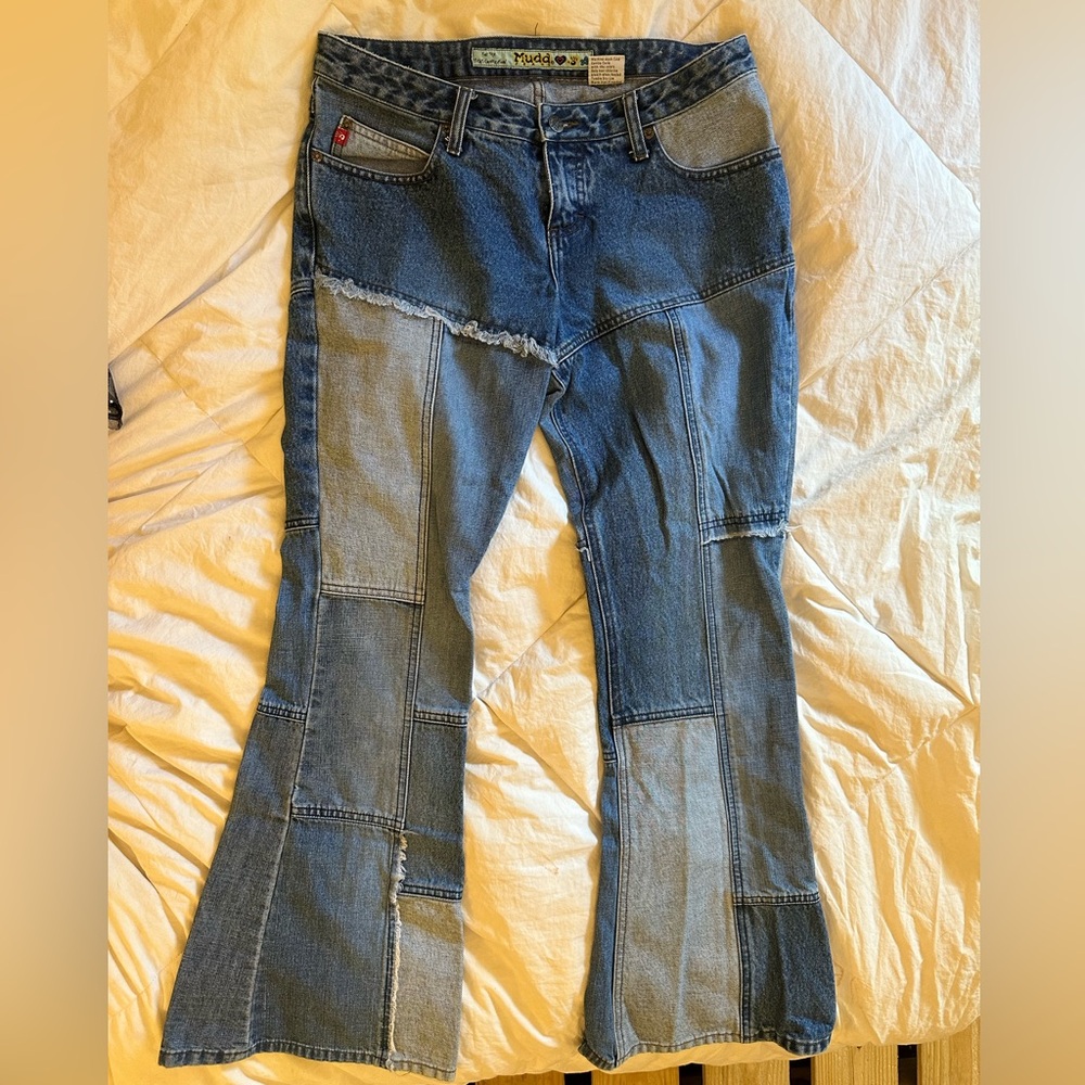 Vintage Mudd Patchwork Flare Jeans - image 1